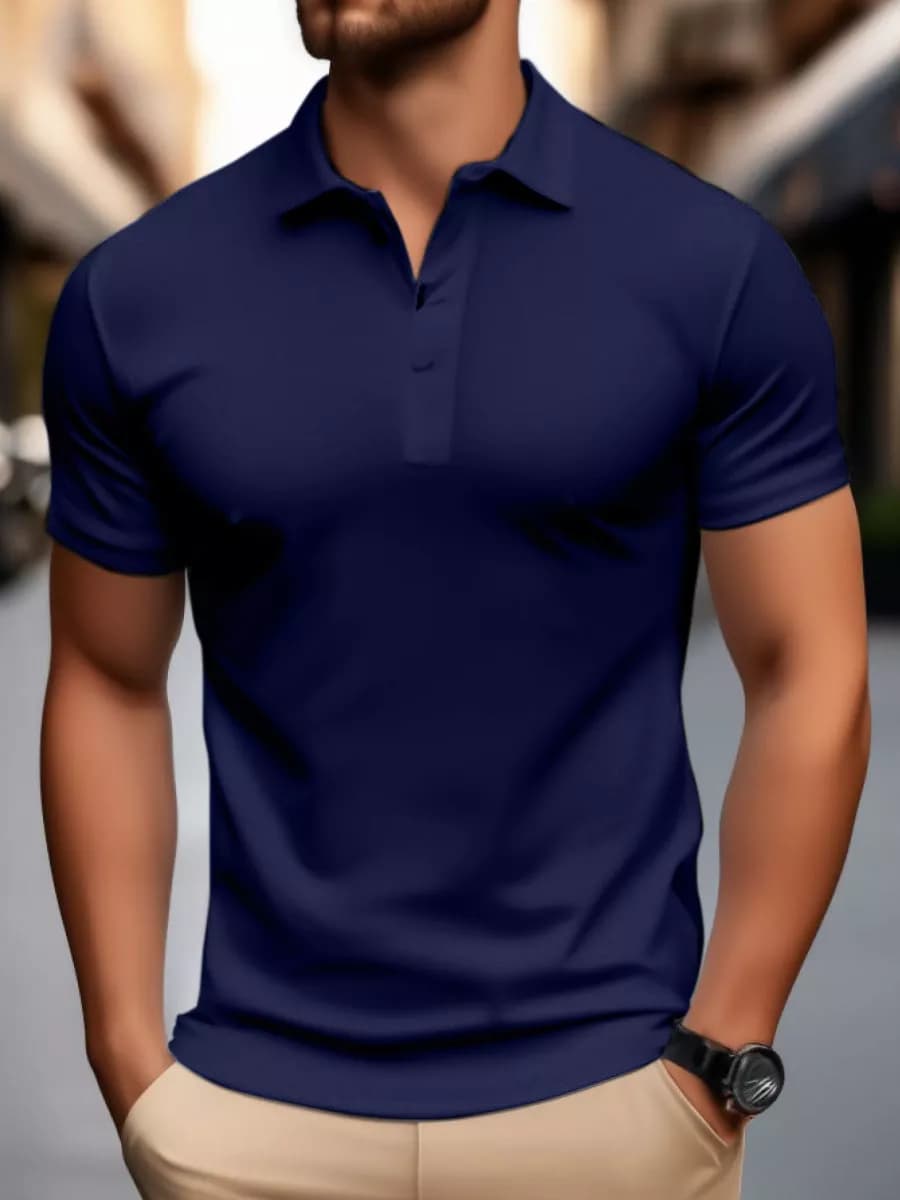 Хлопковая футболка поло с коротким рукавом