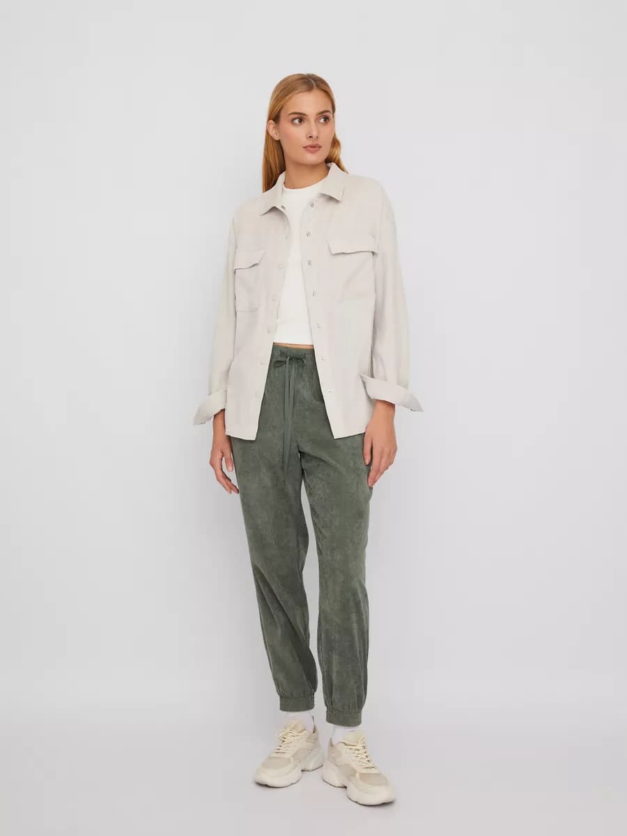 Женские вельветовые брюки-джоггеры