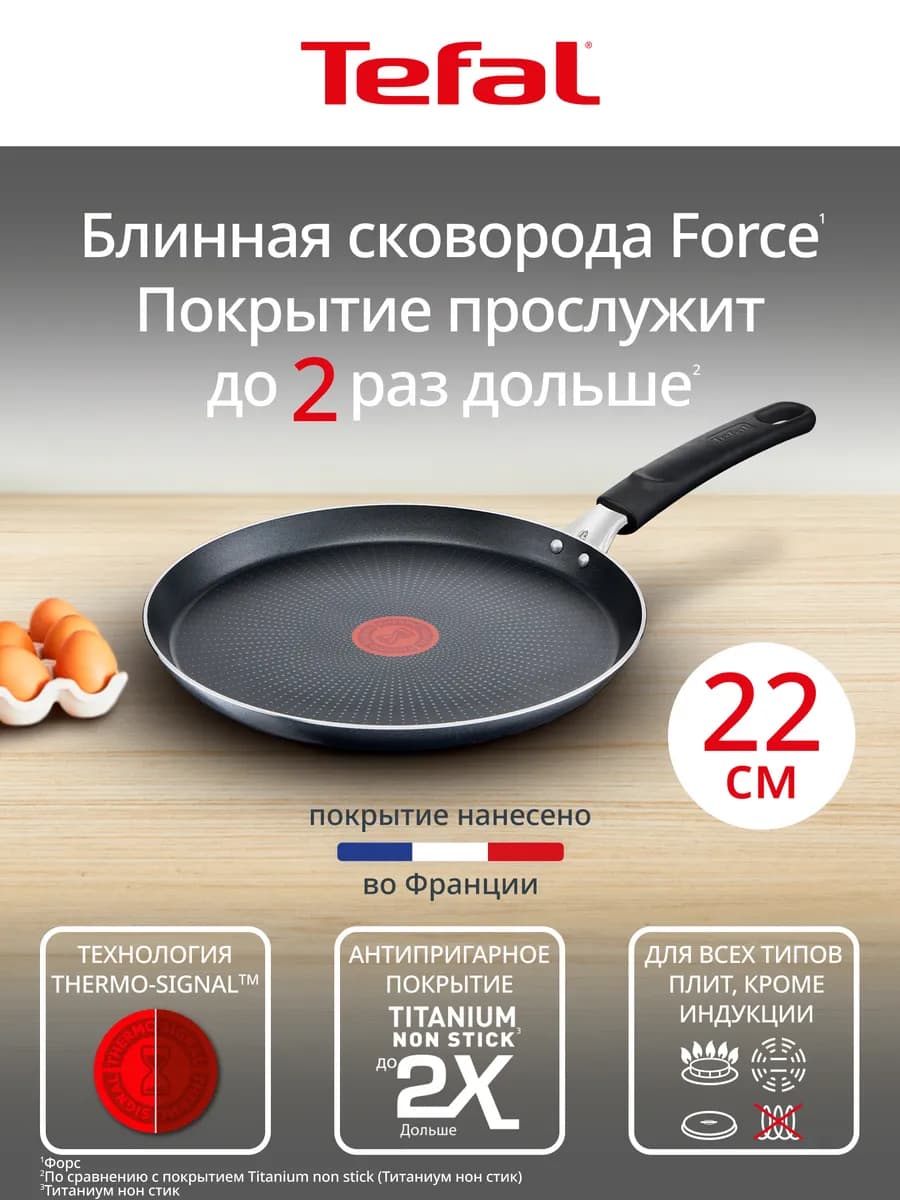 Блинная сковорода Force 22 см с антипригарным покрытием