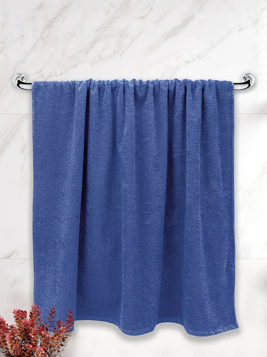 Полотенце банное махровое 70х140 большое синие