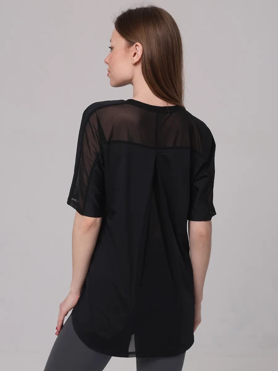 Спортивная Футболка удлиненная с сеткой