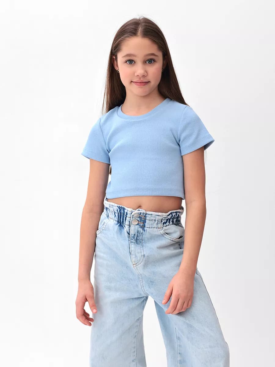 Футболка детская укороченная летняя