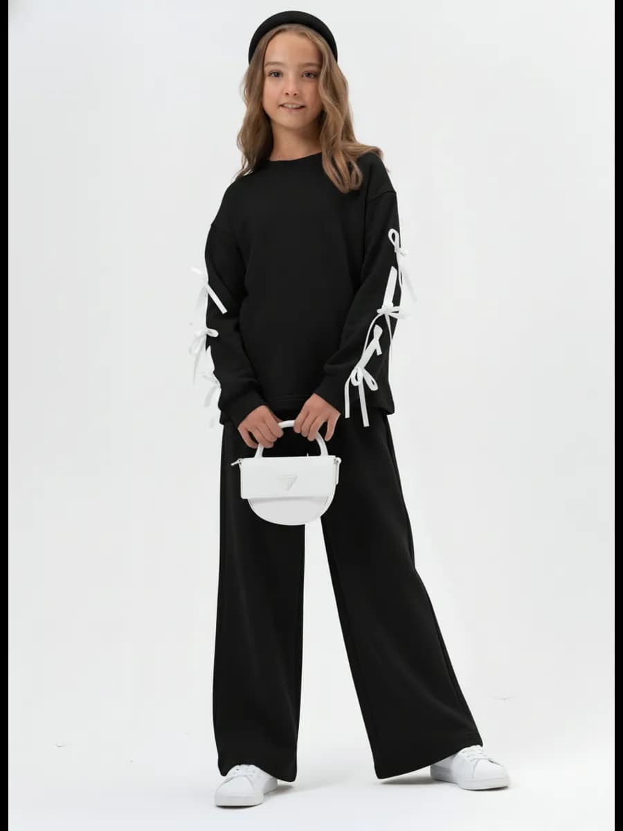 Костюм для девочки подростка брючный нарядный трикотажный