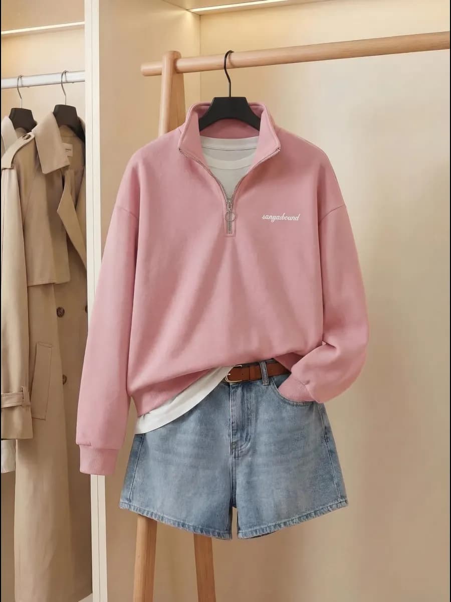 Толстовка зипка у2к оверсайз на осень