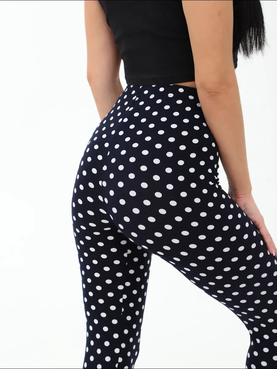 Леггинсы с принтом в горошек лосины домашние