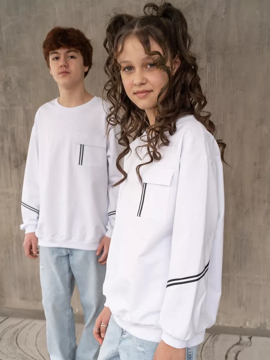 Свитшот школьный с карманом оверсайз Y2k