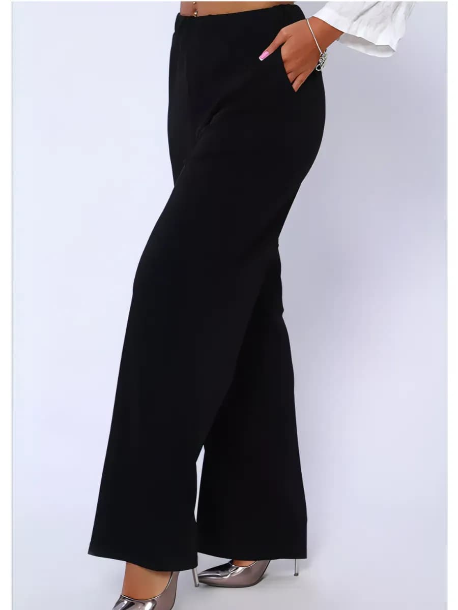 Брюки классические палаццо на резинке большие размеры