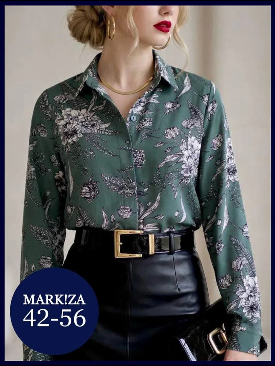 Блузка нарядная рубашка большие размеры
