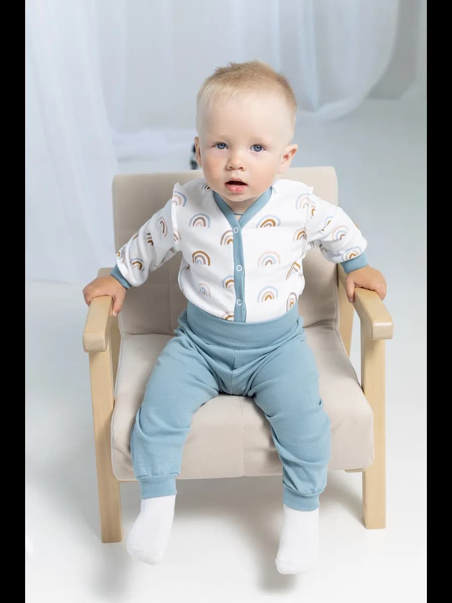 Комплект боди на кнопках и штаны для новорожденных