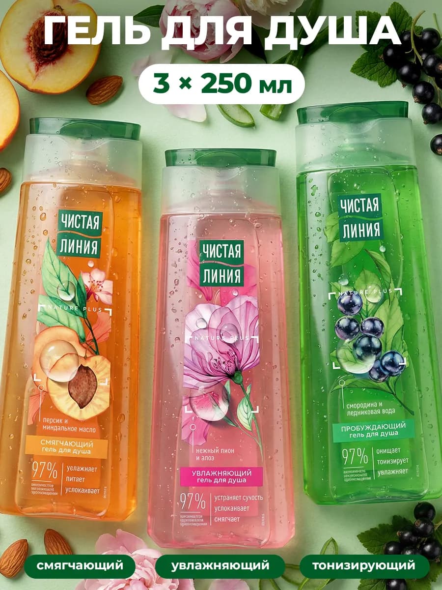 Гель для душа женский набор 3 шт