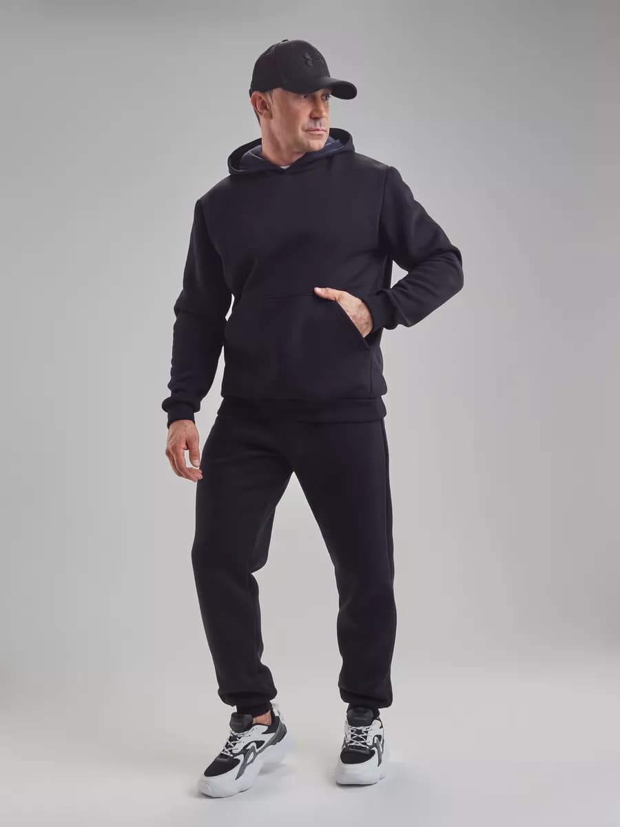 Спортивный костюм теплый с начесом на флисе с капюшоном