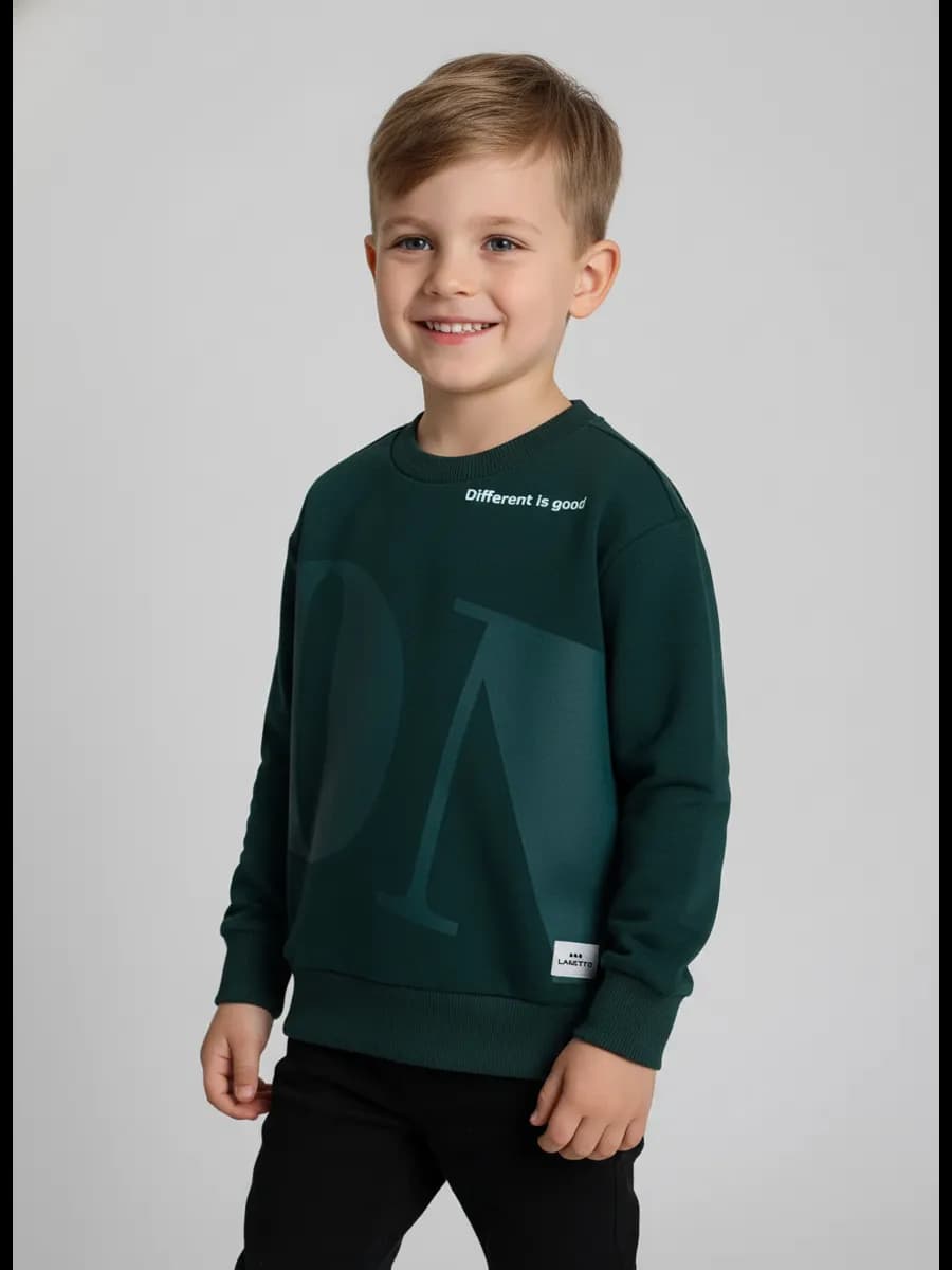 Толстовка свитшот для мальчика зеленый весенний