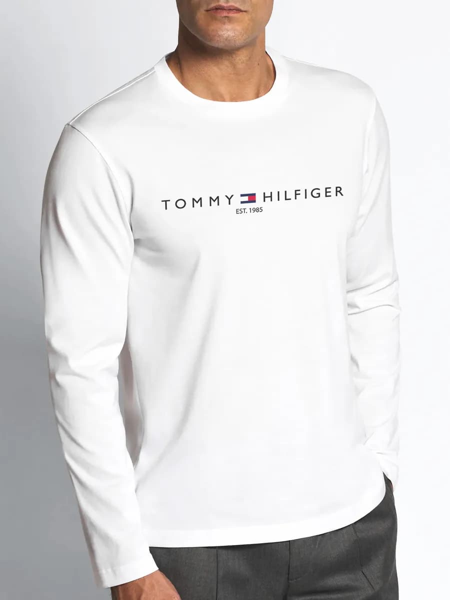 Лонгслив оверсайз с принтом плотный хлопок