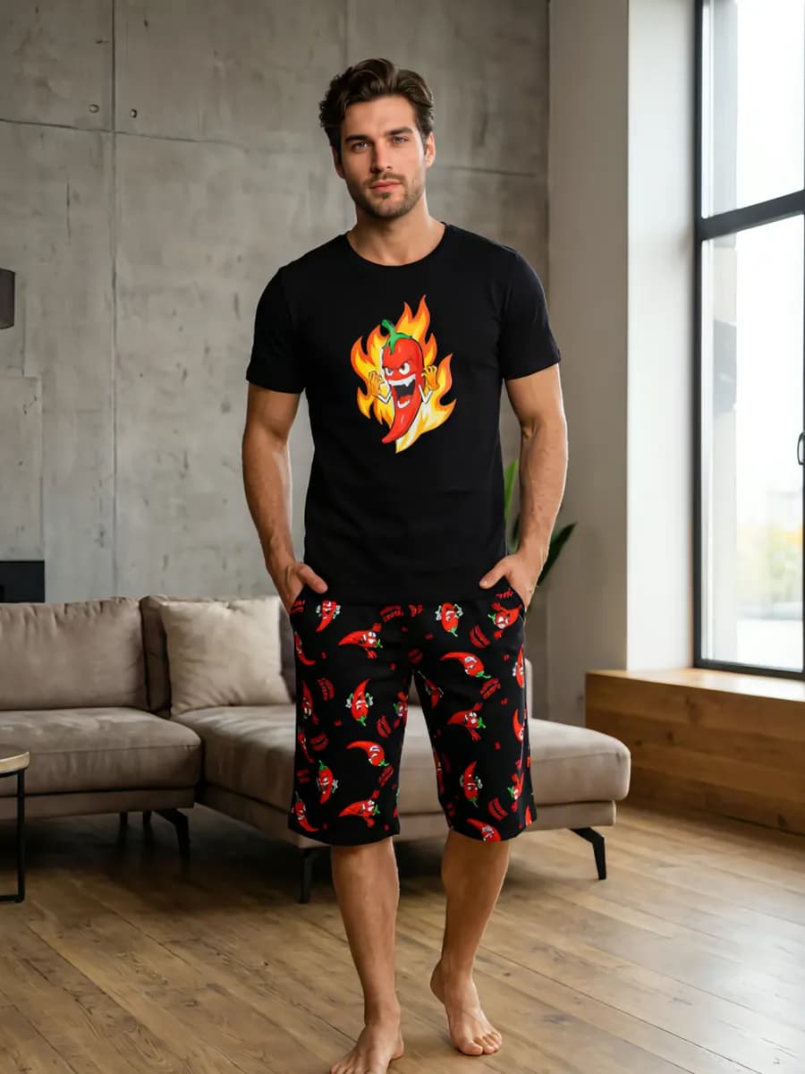 Домашний костюм пижама с шортами