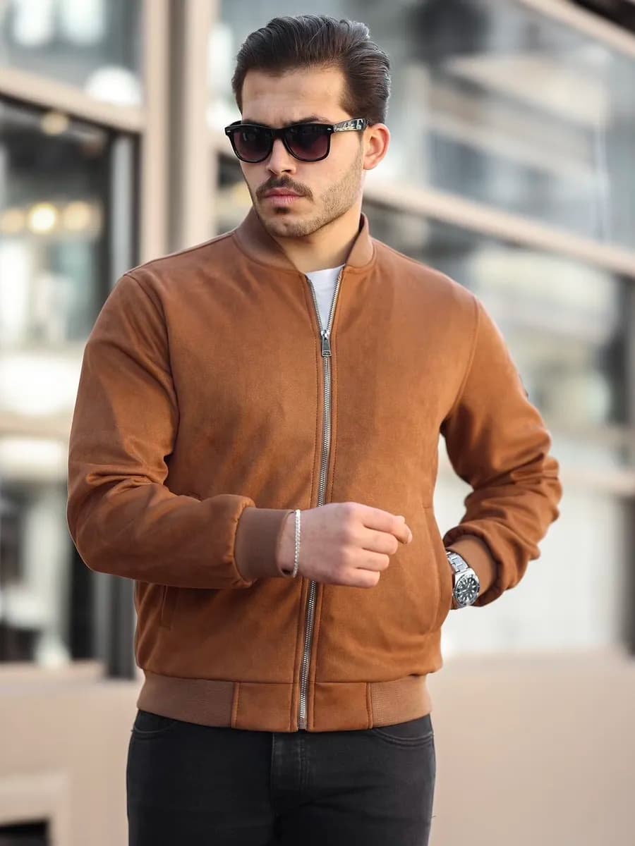 Бомбер замшевый куртка мужская демисезонная