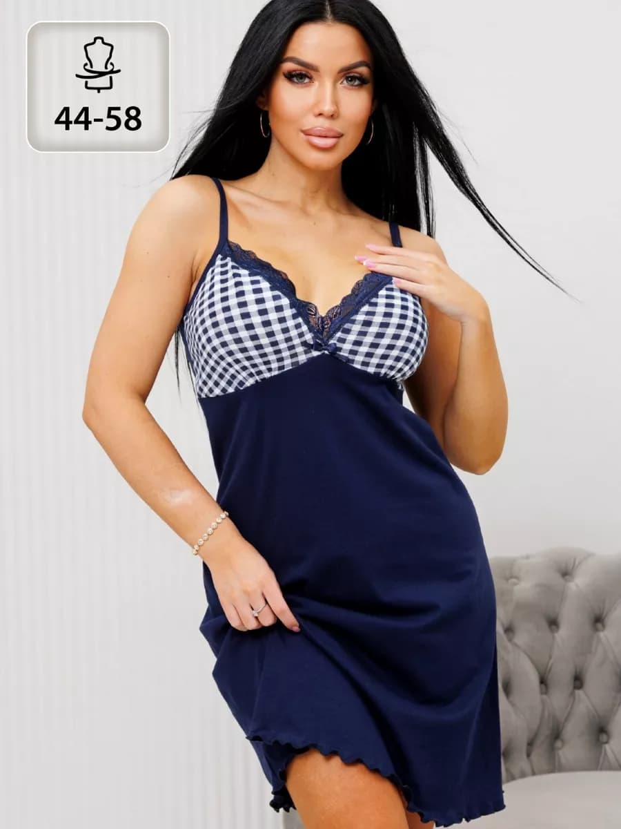 Ночная сорочка с кружевом хлопок