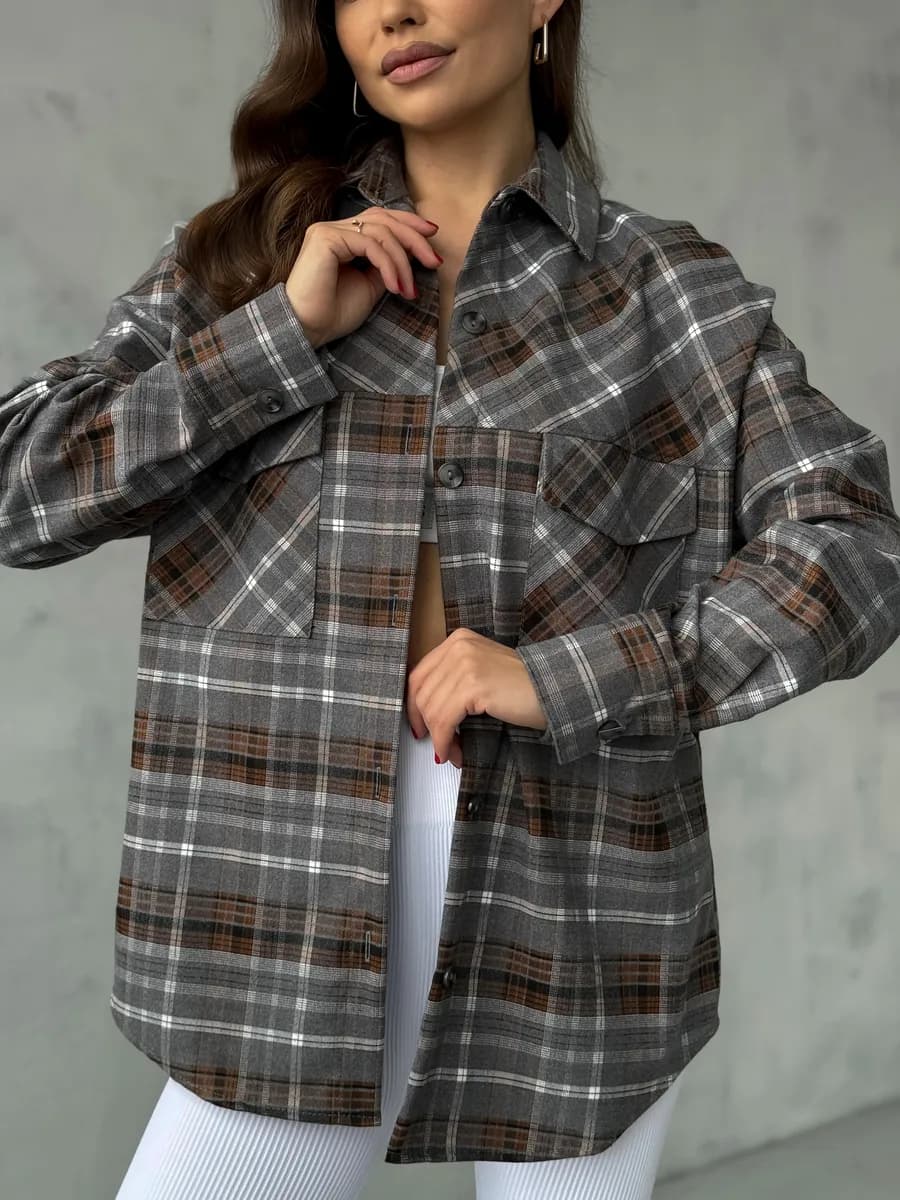 Рубашка в клетку хлопок