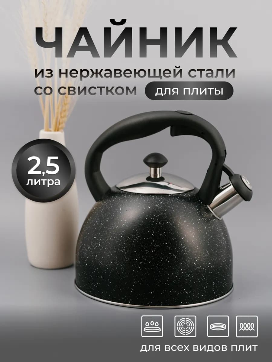 Чайник для плиты со свистком 2.5л