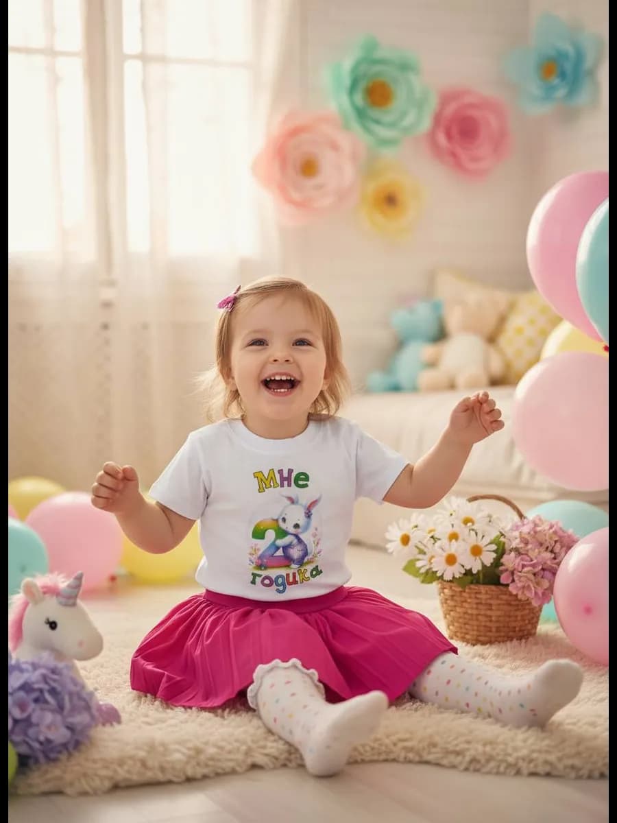 Футболка для детей 1 2 3 4 года с рисунком