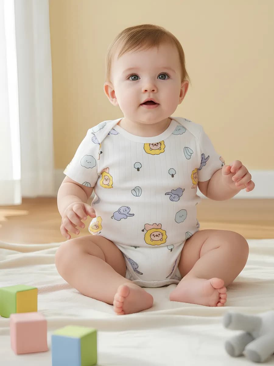 Боди песочник с коротким рукавом для новорожденных малышей