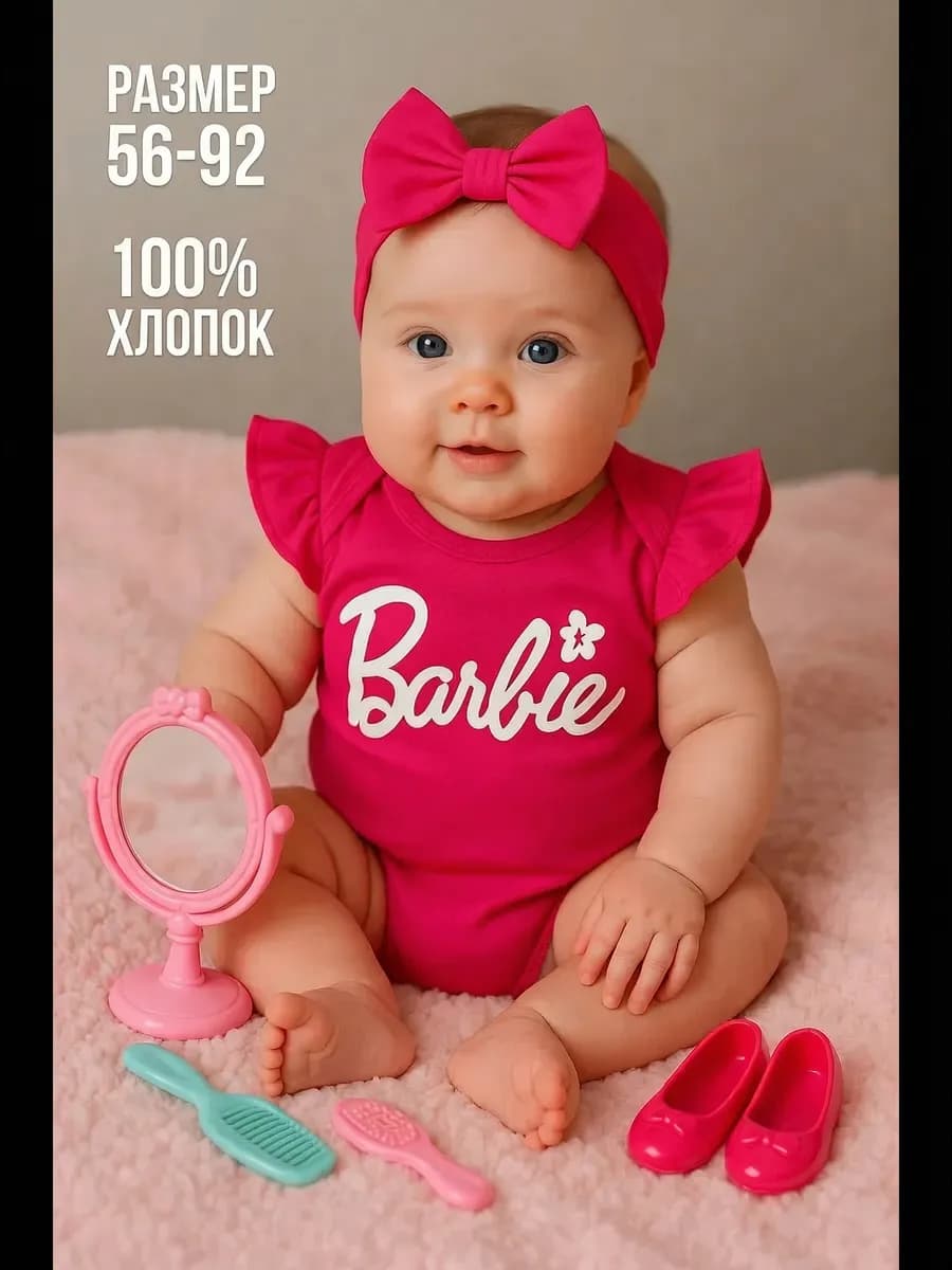 Боди для малышей новорожденных Барби