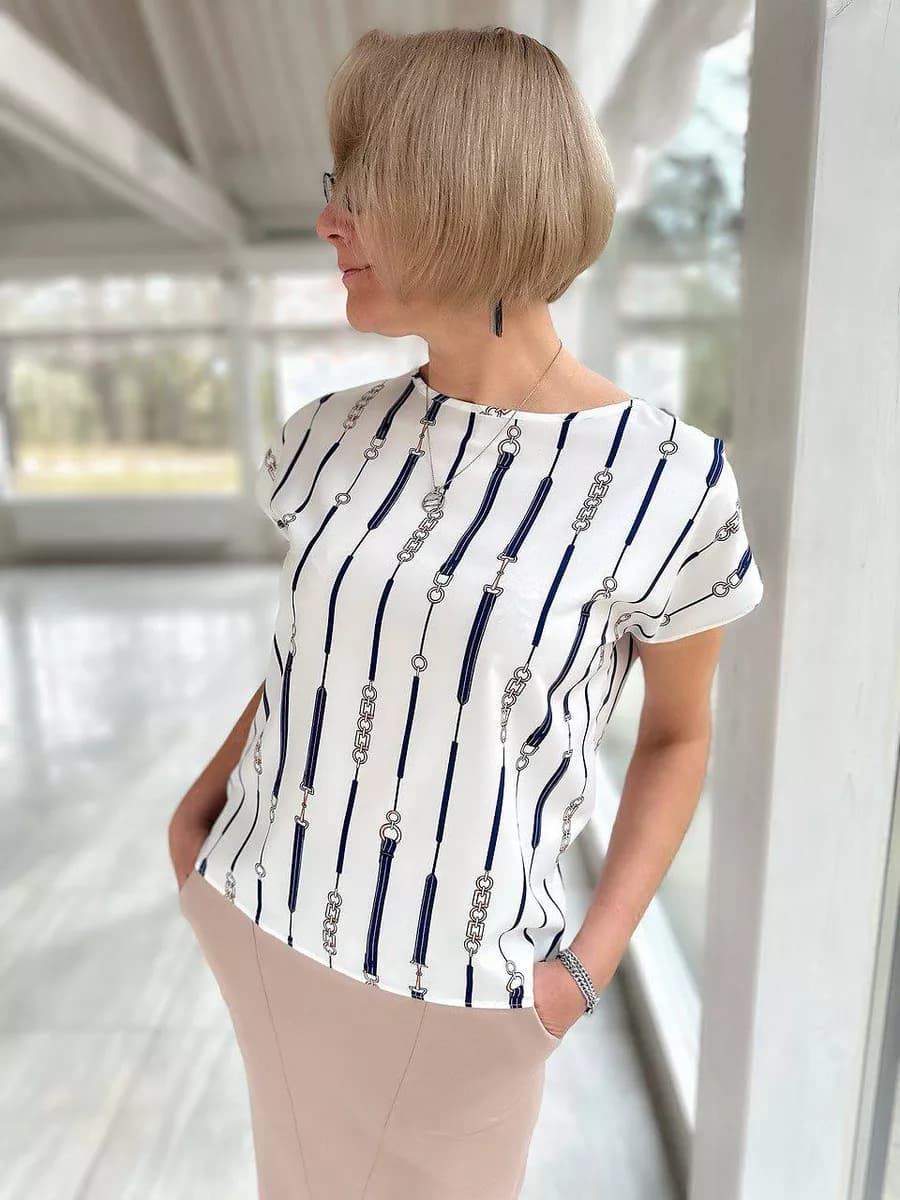 Блузка топ с коротким рукавом под пиджак