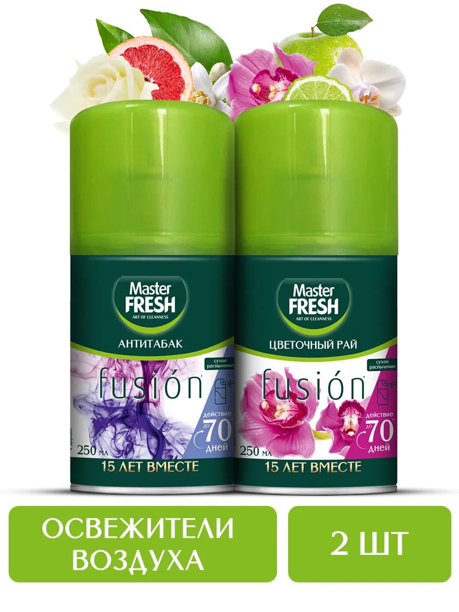 Набор освежителей воздуха Антитабак+Цветочный рай, 2*250мл
