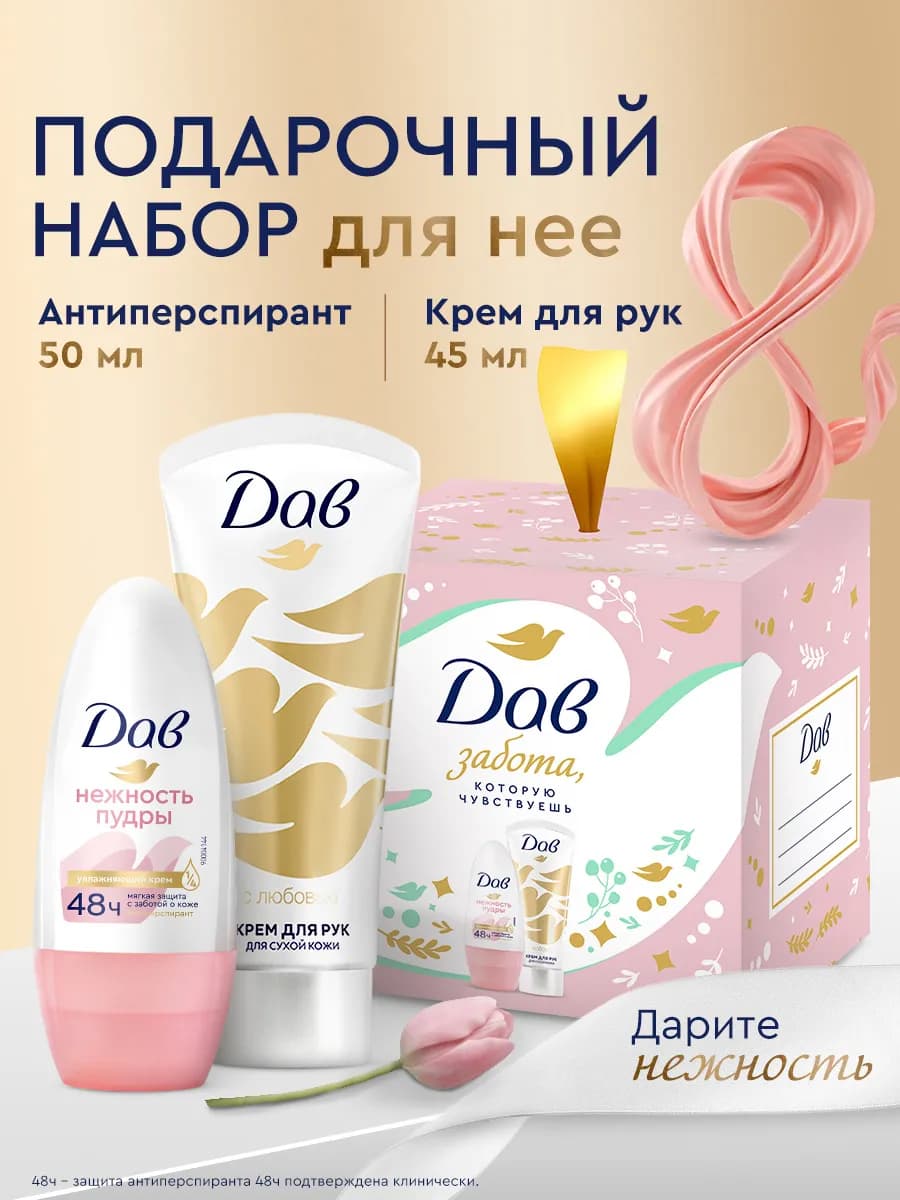 Подарочный набор дезодорант шариковый и крем для рук