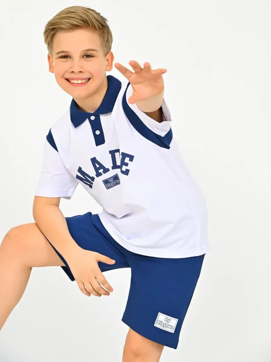 Костюм с шортами и футболкой -поло подростковый
