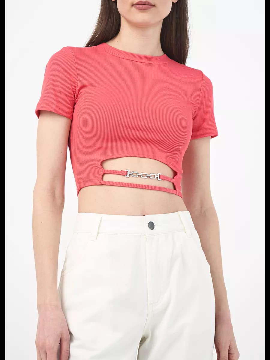 Топ Slim Fit в рубчик