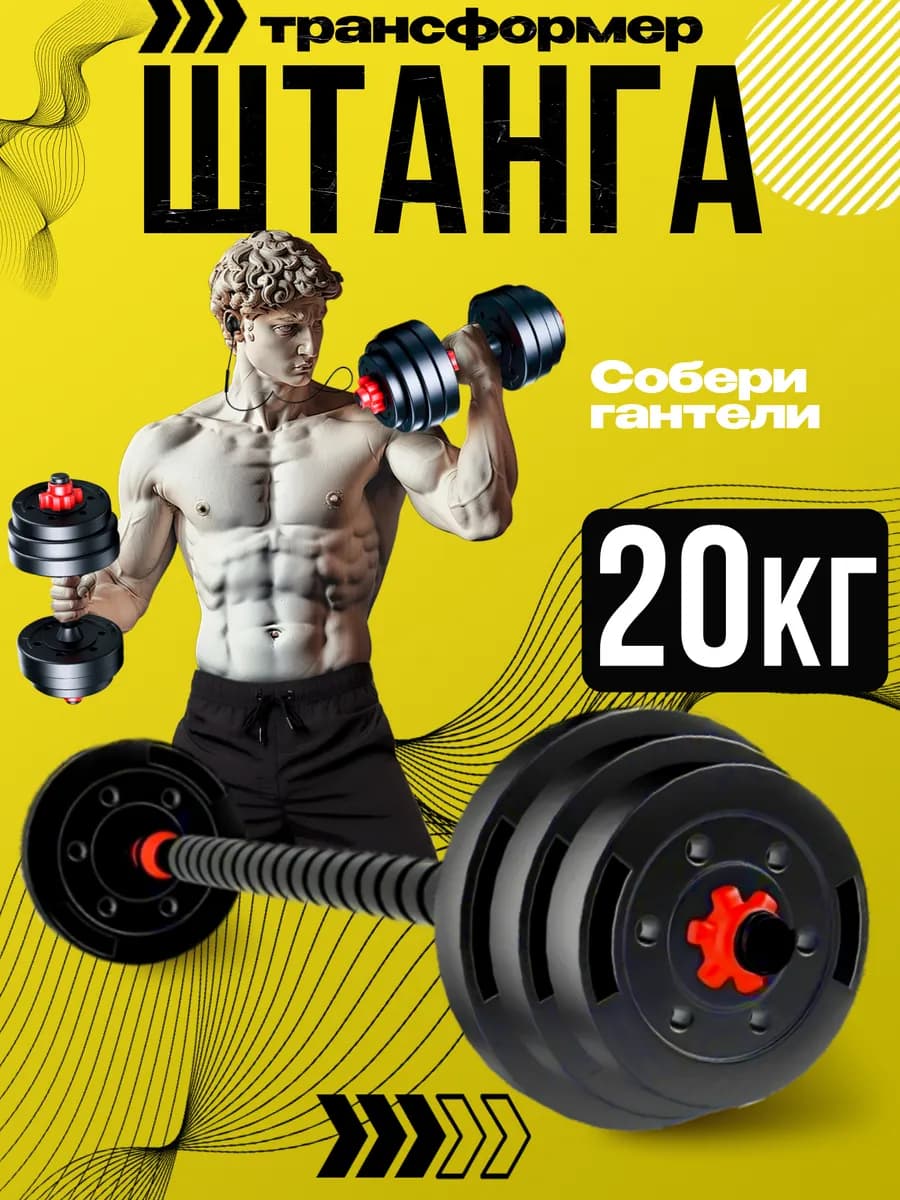 Штанга спортивная 20 кг гантели разборные (2х10 кг)