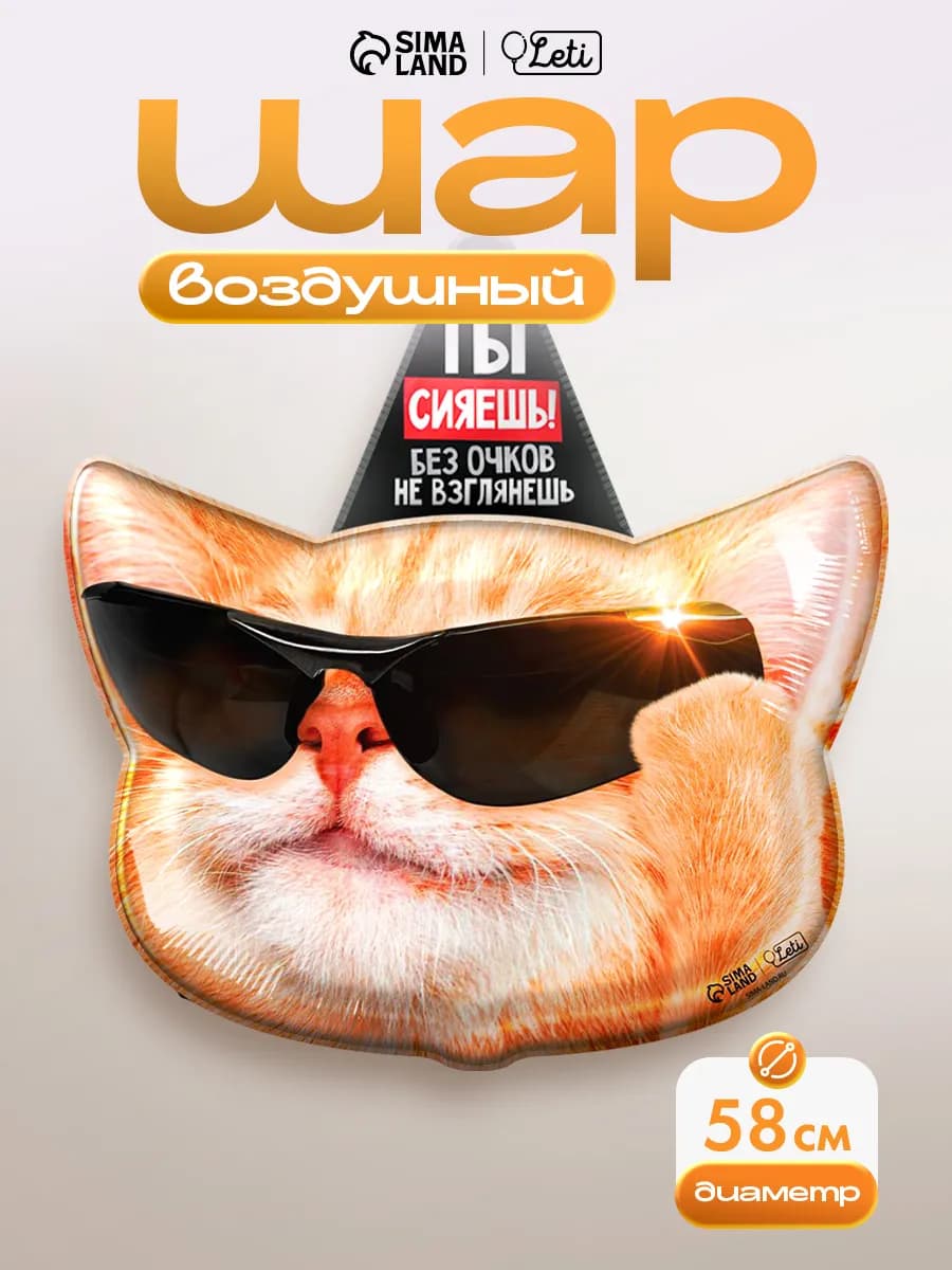 Шар фольгированный с котиком на День рождения