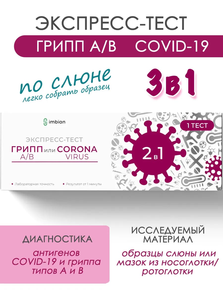Экспресс-тест на COVID-19, грипп А и В