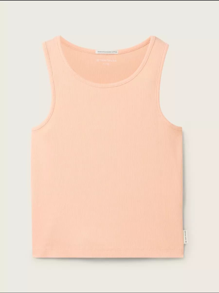 Футболка майка укороченная приталенная в рубчик