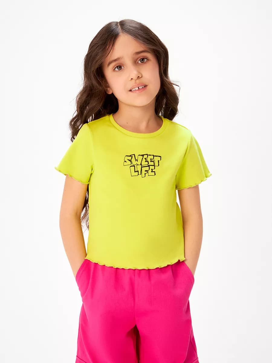 Футболка укороченная детская в школу и садик