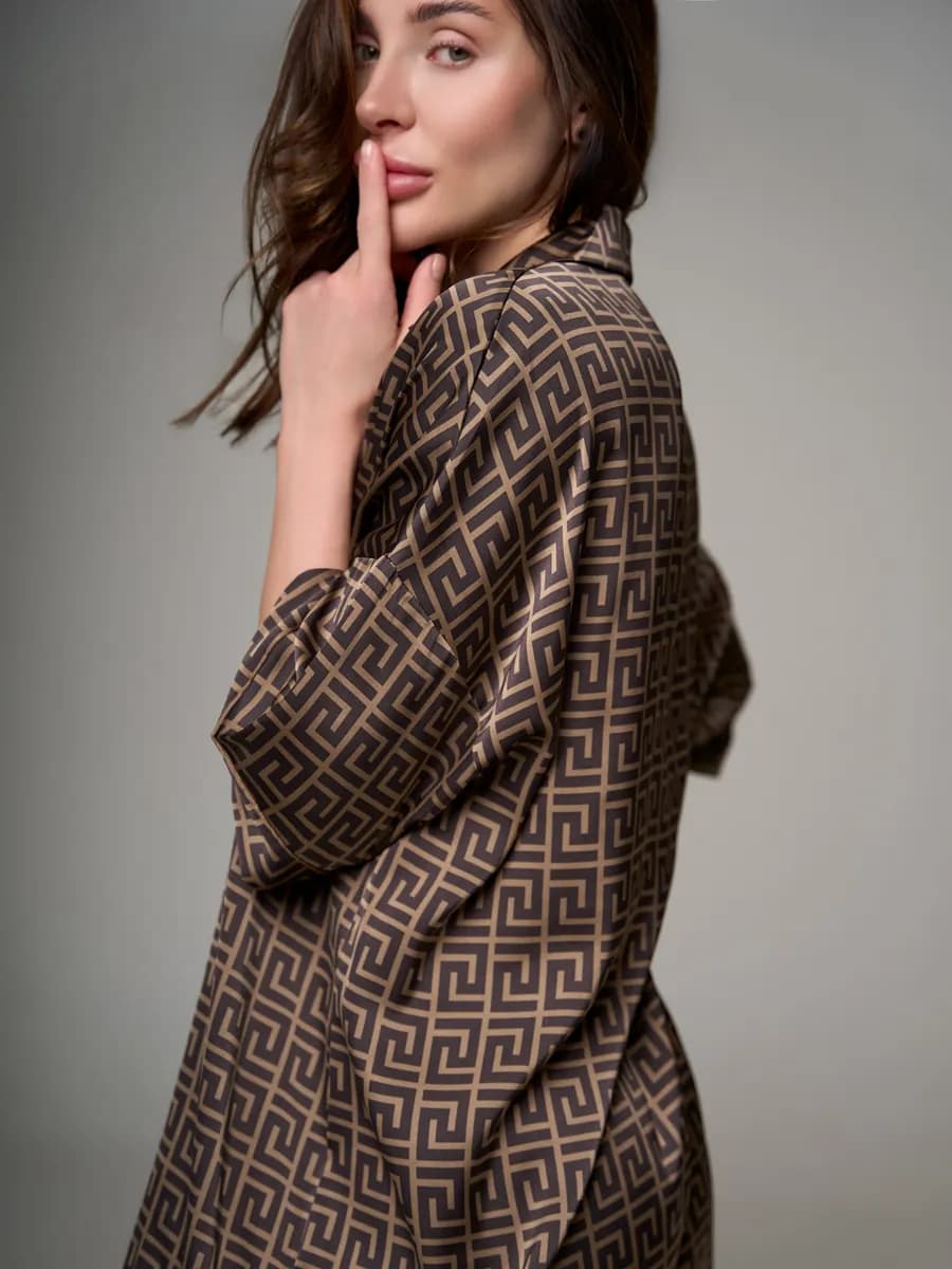 Пижама для дома и сна Платье рубашка шелковая