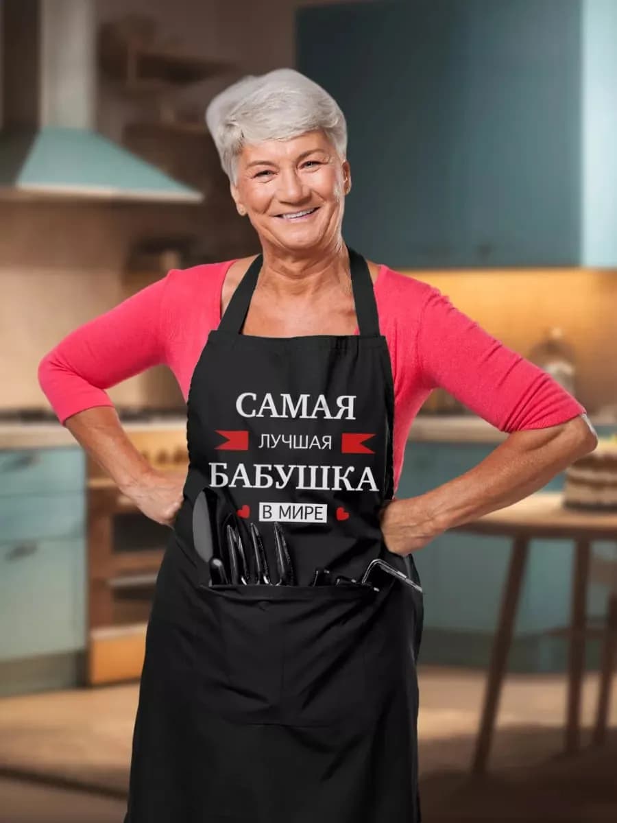 Фартук кухонный женский самая лучшая бабушка
