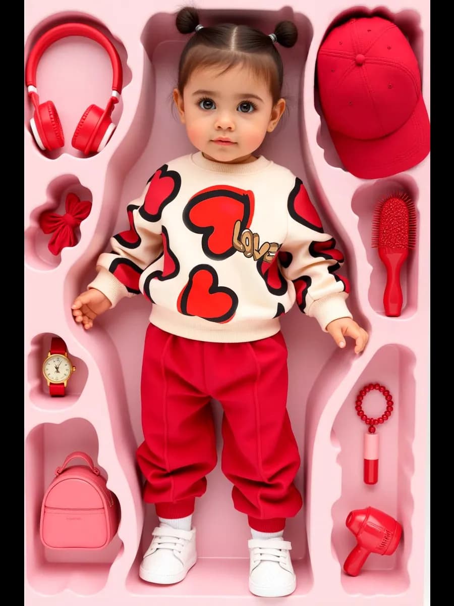 Костюм весенний спортивный для девочки сердечки