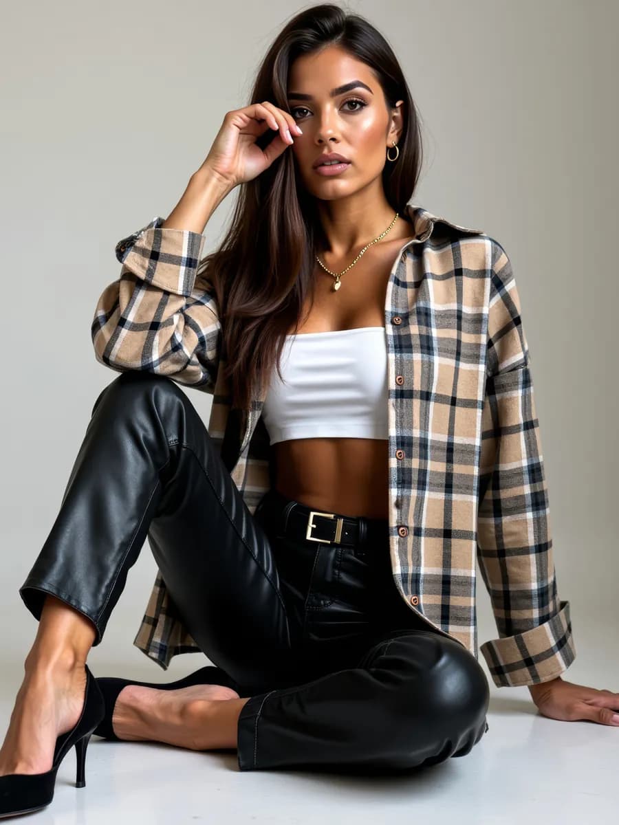 Рубашка в клетку оверсайз