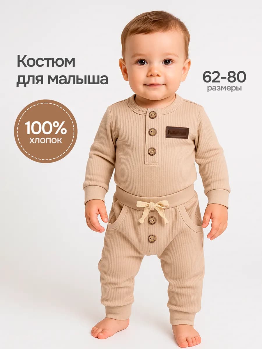 Костюм для новорожденных комплект боди и штанишки