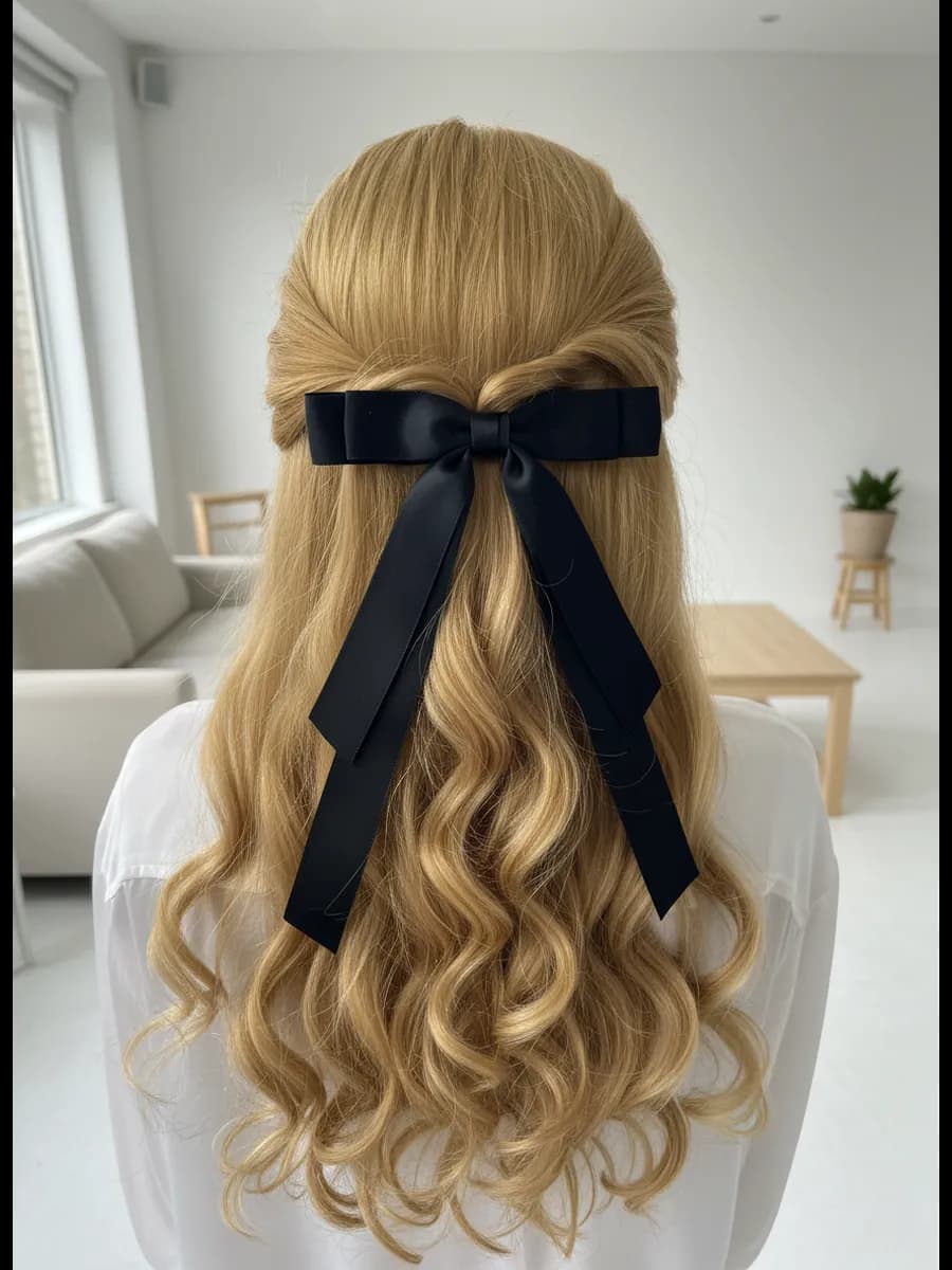 Бант для волос на заколке