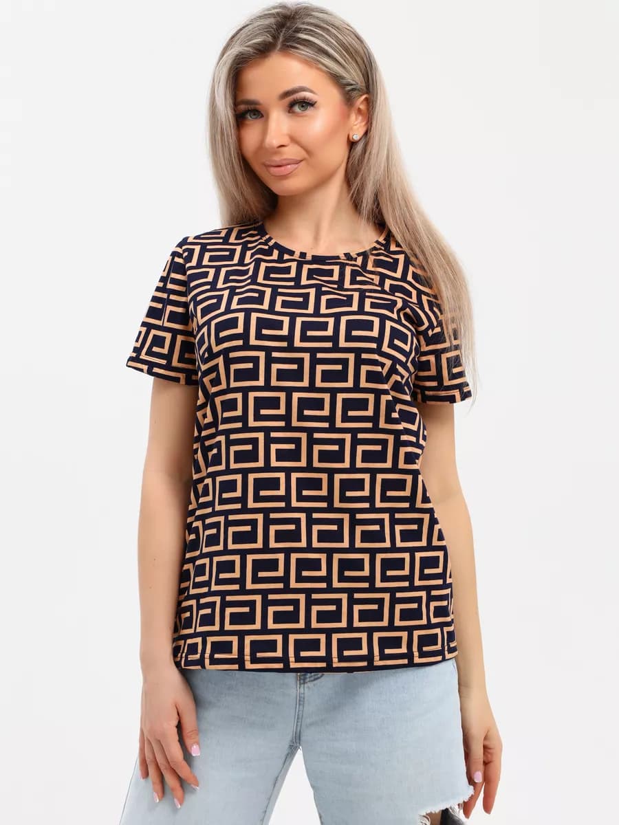 Футболка больших размеров с принтом хлопок