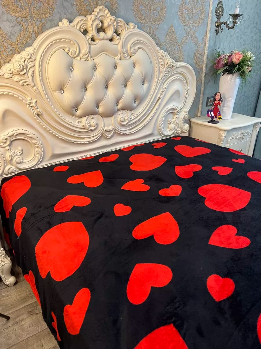 Плед флисовый 180*200 см пушистый, покрывало на кровать