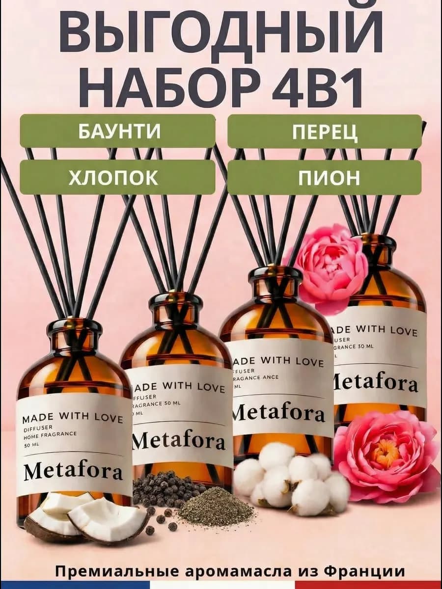 Диффузор для дома с палочками набор 4 шт