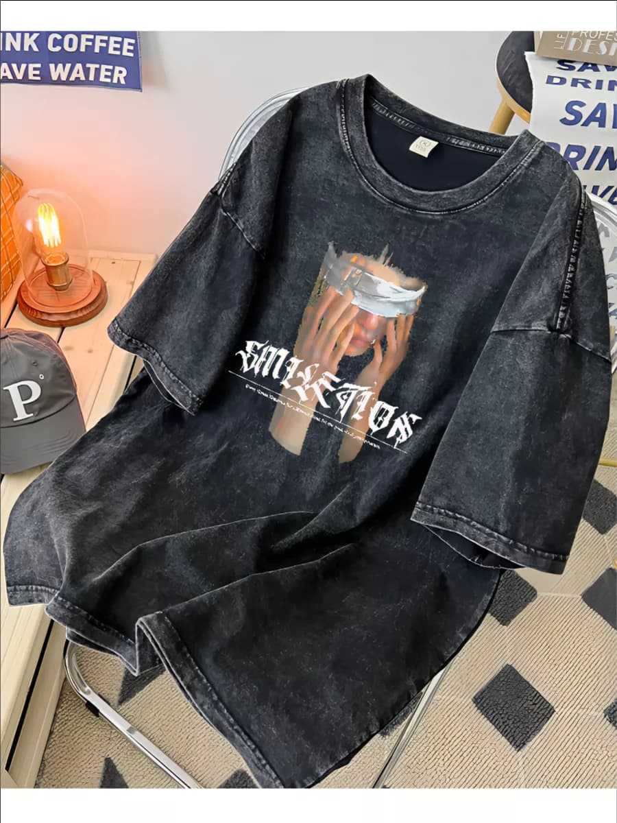 Футболка варенка с принтом оверсайз