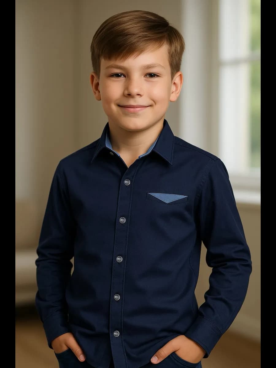 Рубашка детская на кнопках Турция