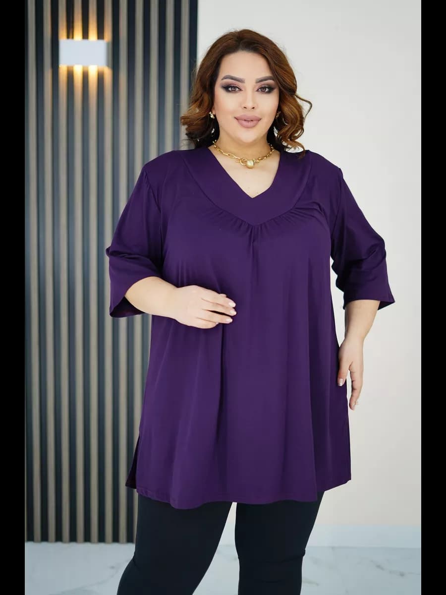 туника больших размеров однотонная