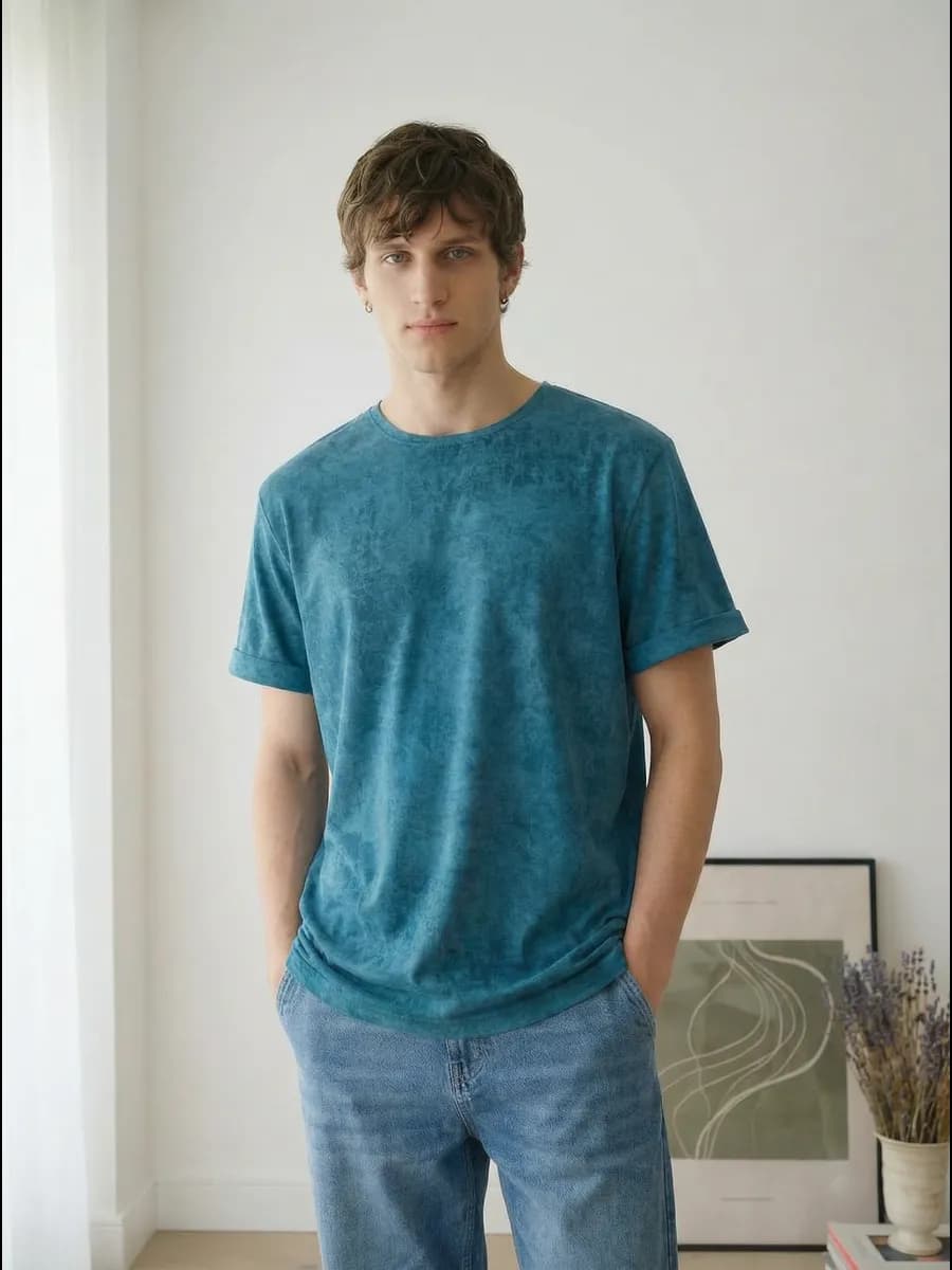 Футболка вареная летняя в офис оверсайз хлопок винтажная y2k