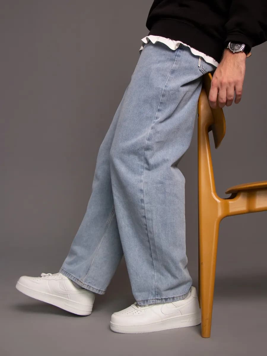 Джинсы широкие трубы багги