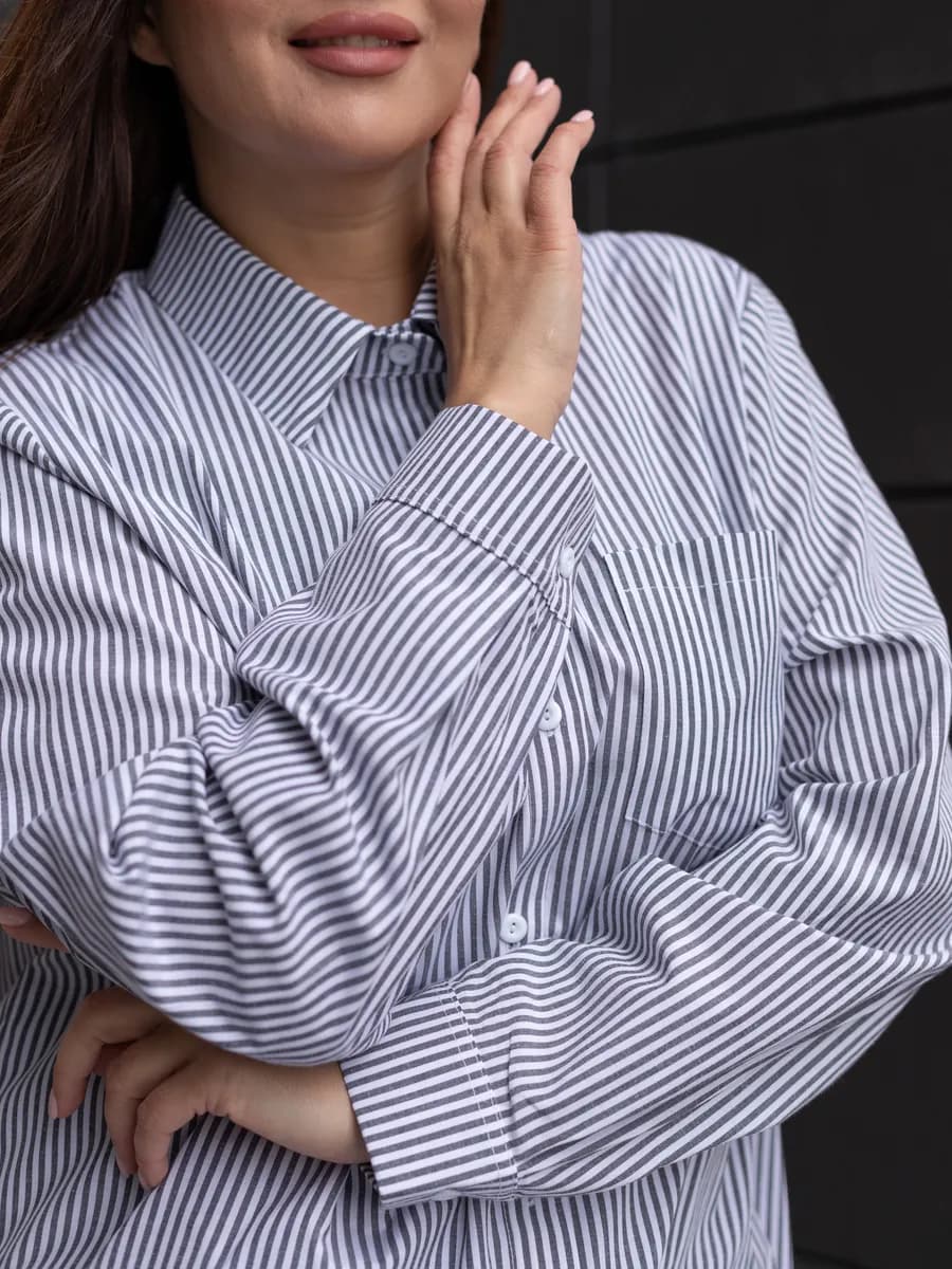 Рубашка в полоску большие размеры